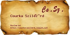 Csurka Szilárd névjegykártya